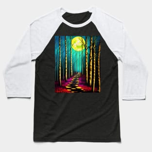 Beautiful Forest Moonlight Baseball T-Shirt